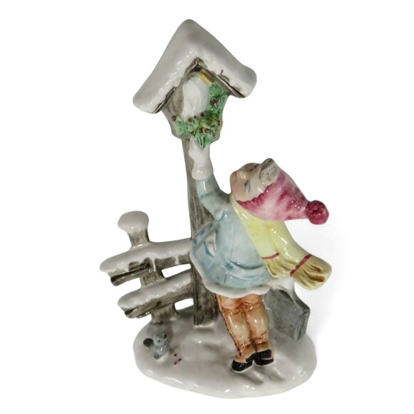 FONTANINI Child and Bird Country Farm Scene #541 Italy Vintage 9" Tall Figurine - Picture 8 of 11